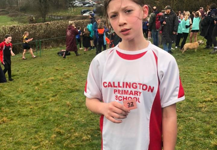 Chloe Rushton from Callington Primary School following her race