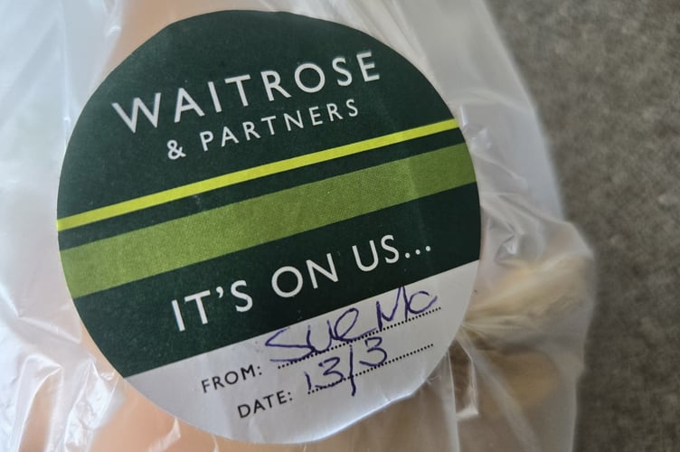 Waitrose customer Tom Coneybeare took to social media to track down Sue Mc and say thank you! (Picture: Tom Coneybeare)