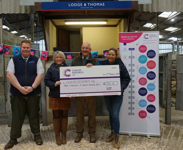 Farmer raises £8,500 for cancer charities by auctioning prize lamb