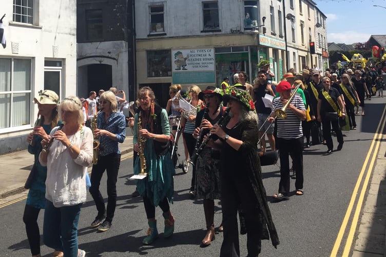 MUSICIANS leading the parade at a previous Callington MayFest