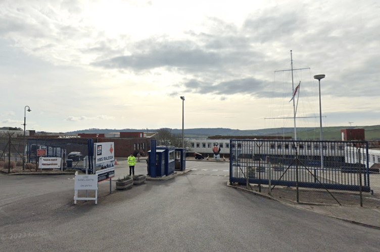 General view of the entrance to HMS Raleigh in Torpoint