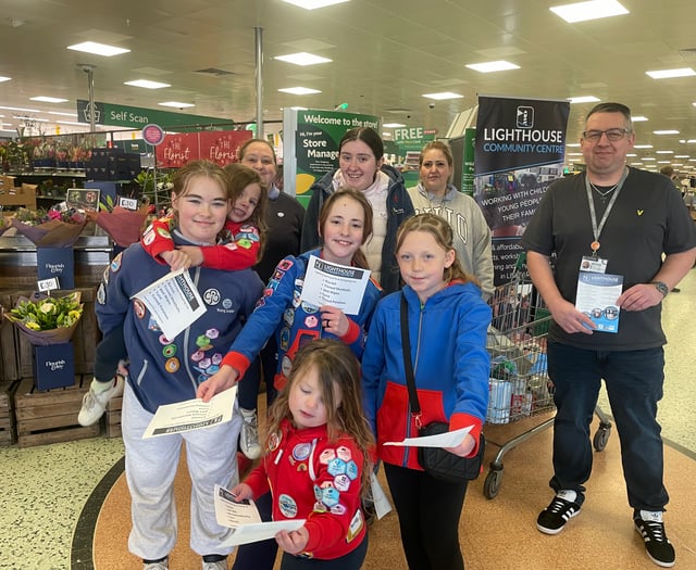 Liskeard Guides help collect vital food supplies for local charity