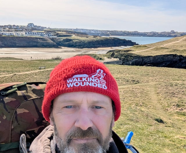 Man on the Cornish leg of his fundraising walk around the UK coastline