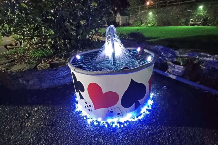 The oil container was then upcycled to become a garden ornament for the annual owner's party. (Picture: John Fowler Killigarth Manor)