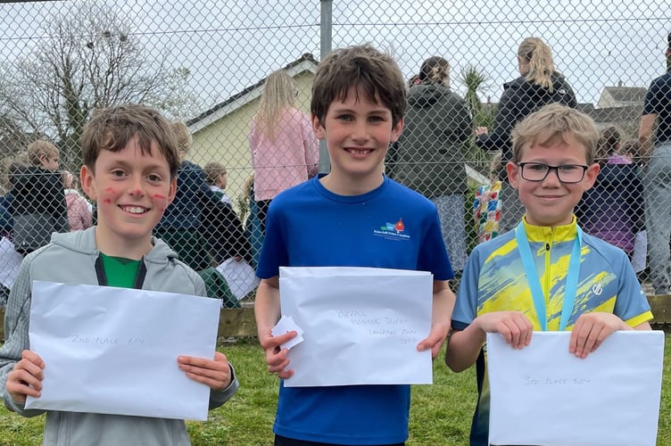 Race winner was Rafe Jackson from Duloe School with Jonny Del La-Haye (Millbrook) and Alfie Nicholson (Carbeile) in close attendance in the boy's race