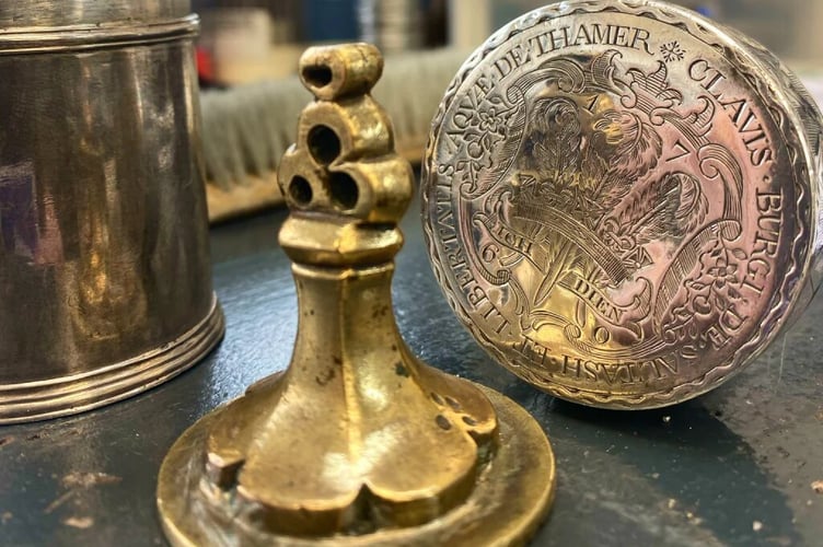 The Saltash Wax Seal, a brass emblem beautifully marked with the Duke of Cornwall’s plumes.