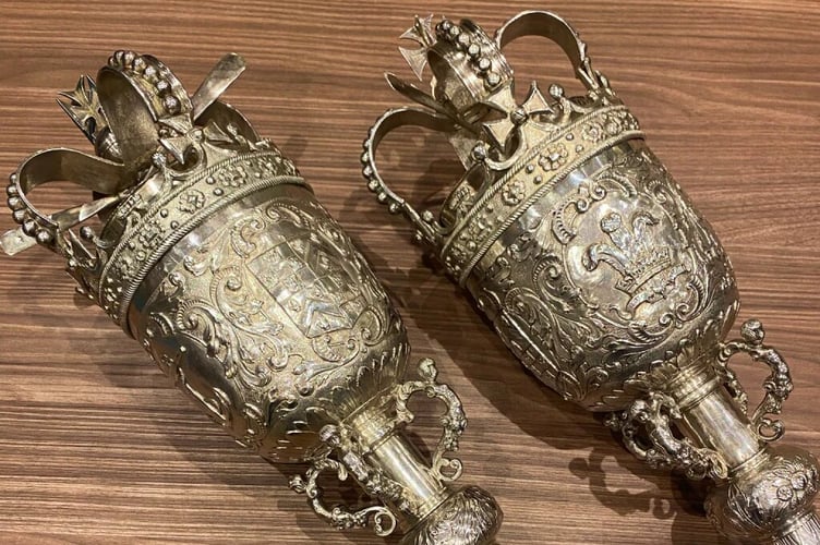 The Saltash Town Maces were just some of the items that have been reconditioned and restored by goldsmiths at Michael Spiers Jewellers