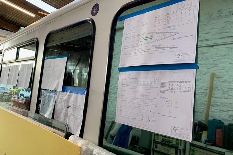 An old campervan doubled up as the office for the build of this superlight rowing boat looking to break records this summer around the coast of Great Britain. (Picture: Sarah Martin)