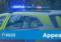 Police launch manhunt after car rams officers and flees scene