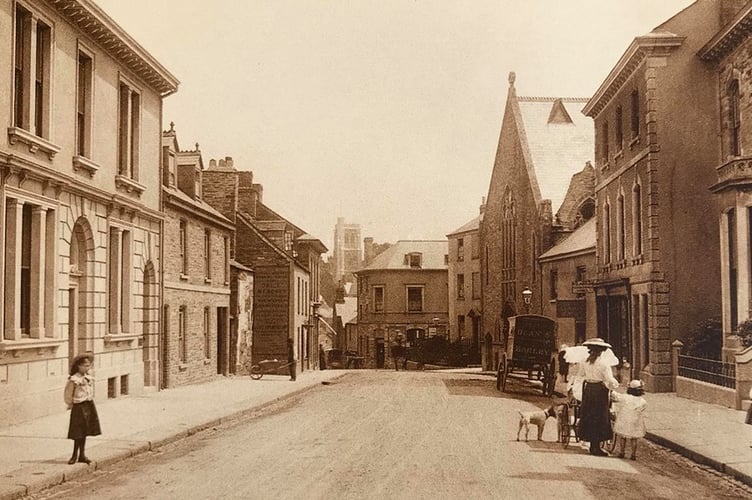 Dean Street c1900 with a delivery wagon outside the bakery