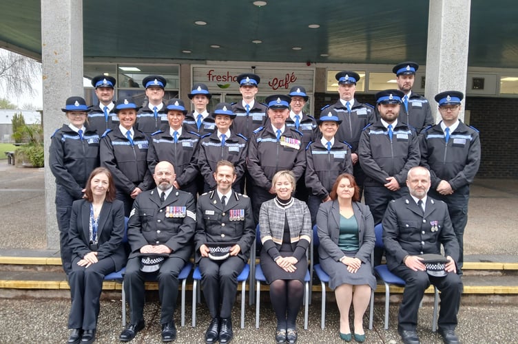 The new cohort of Police Community Support Officers after passing out at Middlemoor HQ last week.