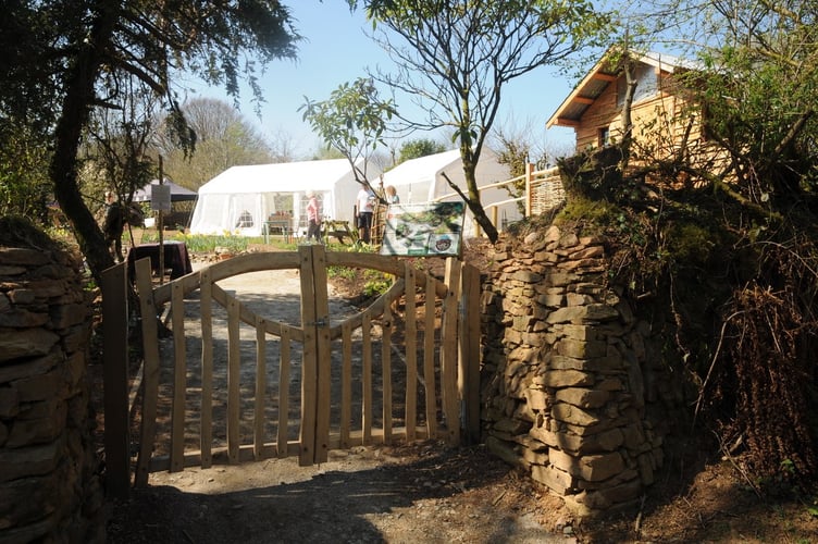The new hand-crafted wooden gates at Tregovenek (A Place of Hope) on the outskirts of Pensilva,