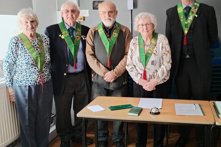 Officers of Court Goodwill, the East Cornwall branch of the Foresters Friendly Society, at the AGM on Sunday, April 6, at Liskeard Town Hall
