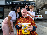 Bionic Boxing Barber Clint has head shaved to raise awareness