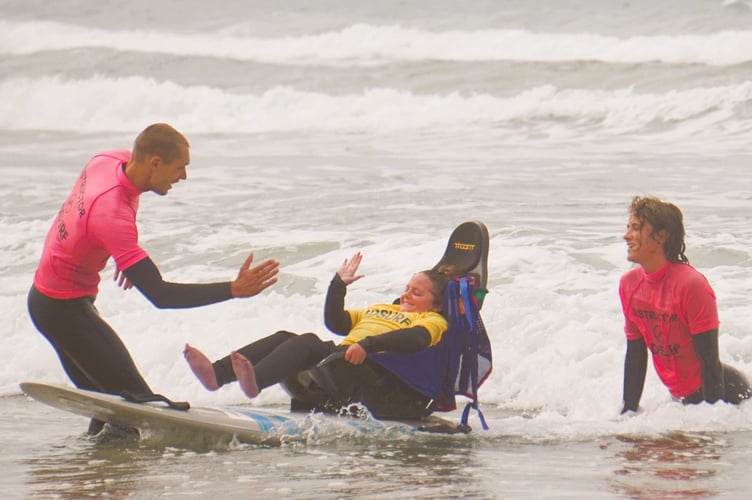 Active8 Acceler8 member Rita enjoying the surf in Cornwall