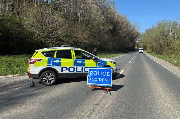Police are on scene and have closed the A39 between St Kew Highway and the Allen Valley due to a single-vehicle collision