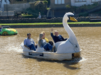 Lib Dem leader Ed Davey ‘swans’ around in Bude ahead of election