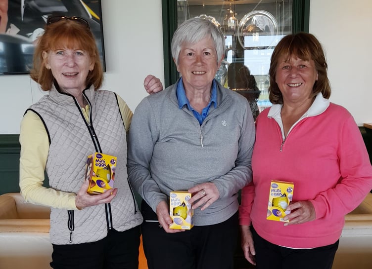 The winners of the Wednesday Fun Day at St Mellion on April 9. From left: Phillippa Bown, Sue Wenmoth and Mary Brinsley. Missing from picture: Hazel Beadle