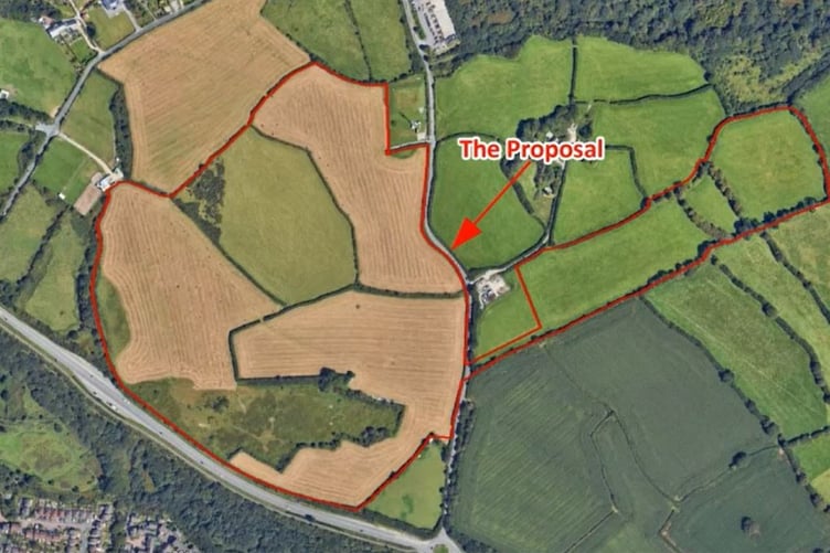 The solar panels would have been placed in fields on the outskirts of St Austell.