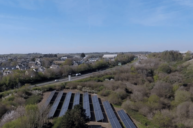 The newly-installed solar array at China Fleet Country Club in Saltash