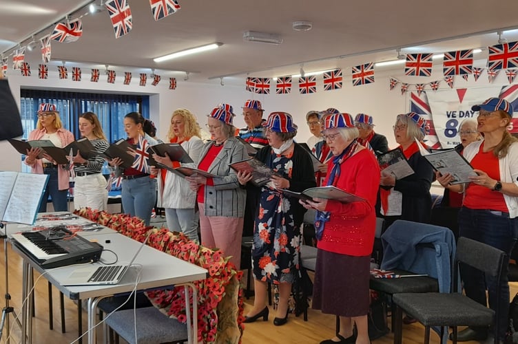 Members of the Saltash Community VE80 Chorus at one of their singing workshops ahead of the concert