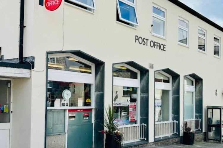 General view of Liskeard Post Office on The Parade in Liskeard
