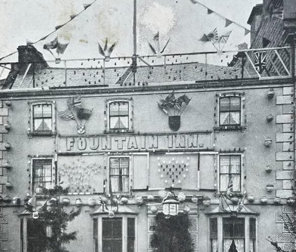 The Fountain Inn when the Royal Cornwall Show arrived in Liskeard in 1907