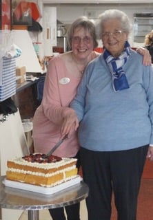 A cake was cut by the longest serving member of Liskeard and Looe Inner Wheel Annette and president Dawn at the March meeting