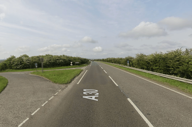 A metal box was discovered in the over taking lane on the A30 near Bodmin. (Picture: Google)