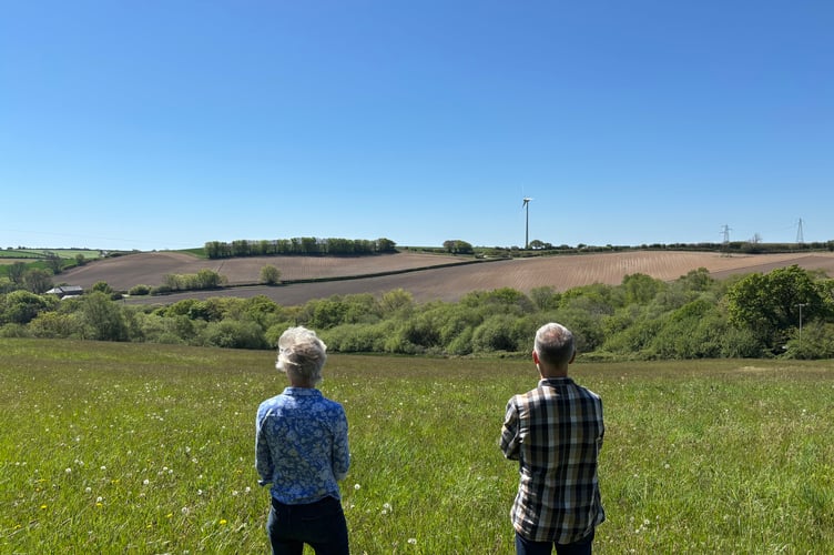 Yolande and Gary survey the area which would be covered by solar panels if approved (Pic: Lee Trewhela / LDRS)