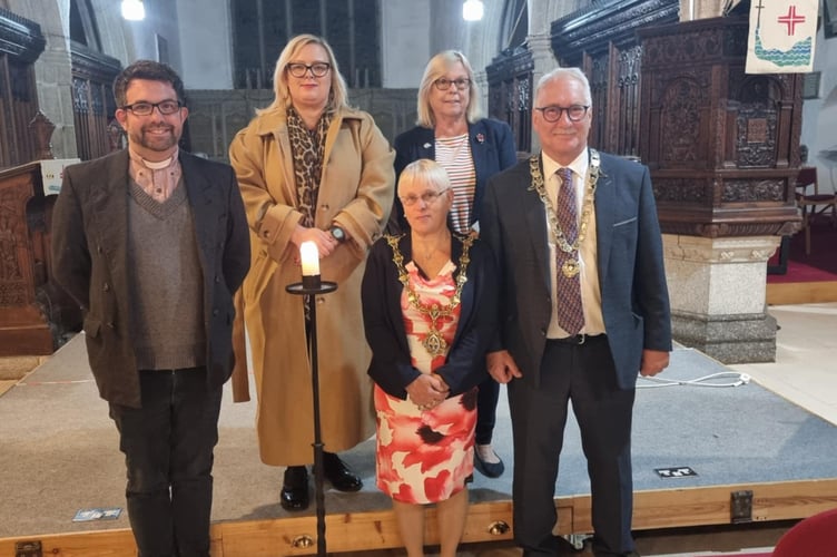 A tribute was paid at St Martin's Church to remember the fallen attended by Revd Mark Wade, Kerry Cassidy, Christina Whitty, Jane Pascoe and David Braithwaite
