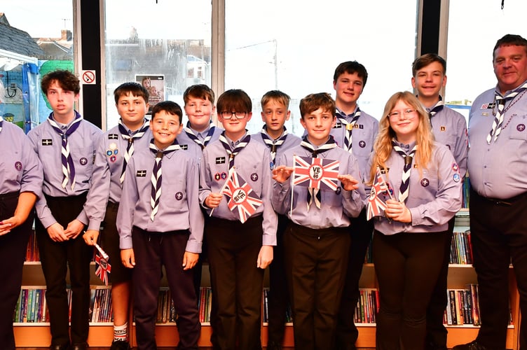 Youngsters from 2nd Torpoint Scouts were part of the town's VE Day 80 Celebrations. Picture: Andy Campfield