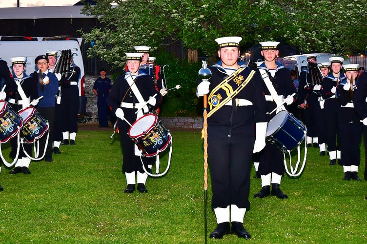 The Torpoint Sea Cadets performed for the crowds in Rendel Park. Picture: Andy Campfield