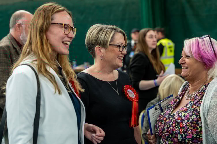 Left to right: Anna Gelderd, MP for South East Cornwall, Kate Ewert, County Councillor for Rame Peninsula & St Germans and Paul Giles, County Councillor for St Blazey at the recent Cornwall Council election vote in Bodmin. Picture: Paul Williams