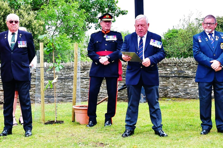 Pictured (left to right) Colin Prideaux, Lt General Ivan Hooper CB DL, John Tivnan BEM, Chair of Torpoint & Rame Peninsula Royal British Legion and Edward Andrews. Picture: Andy Campfield