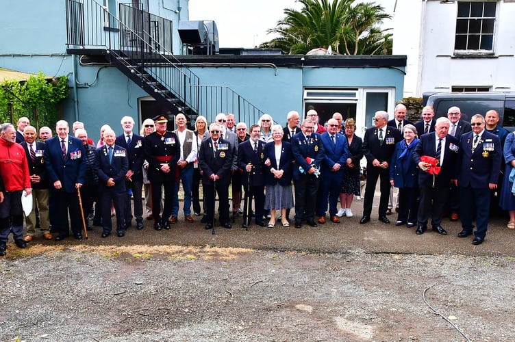Crowds gathered outside the Carbeile Inn to celebrate the planting of the first Veterans’ Oak