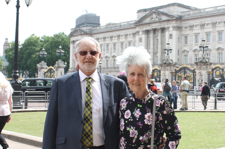 Terry and Rosemary Hambly from Callington were honoured with a royal invitation to a Buckingham Palace garden party. Picture: Action for Children
