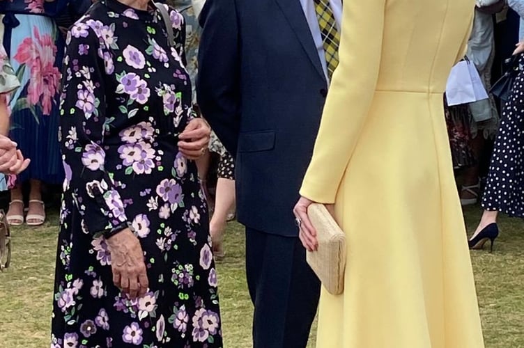 Rosemary and Terry Hambly meeting HRH Princess of Wales at Buckingham Palace. Picture: Action for Children