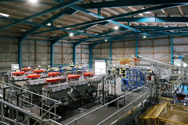 Inside the plant at the Trelavour Hard Rock Project in Cornwall. Picture: Cornish Lithium