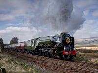 Modern steam locomotive Tornado visiting St Blazey on Sunday