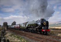 Modern steam locomotive Tornado visiting St Blazey on Sunday