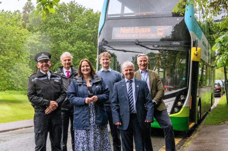 PCC Alison Hernandez launching the new night buses in Exeter