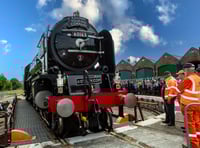 Modern steam locomotive Tornado draws crowd