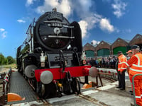 Modern steam locomotive Tornado draws crowd