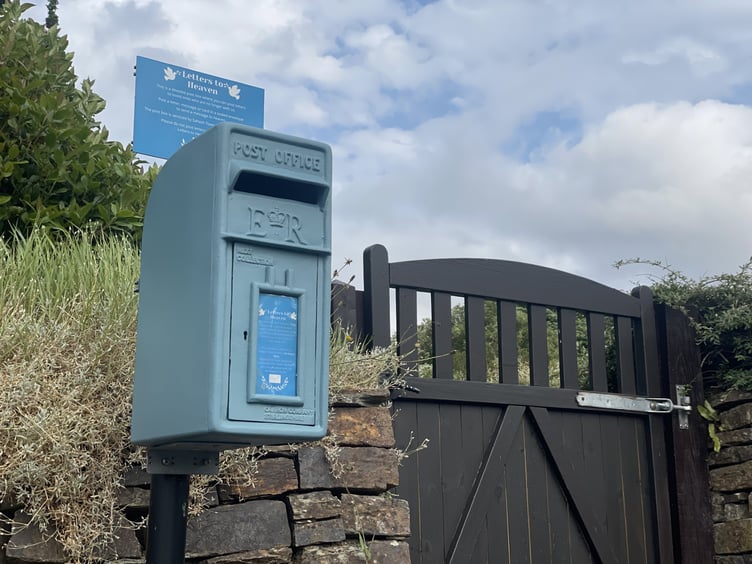 The 'Letters from Heaven' post box located at the Churchtown Cemetery in Saltash
