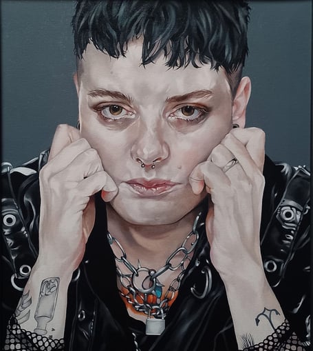 Jo Beer, known professionally as Jo Beer Art, has had her portrait ‘ Road to Me’ chosen for display in the Herbert Smith Freehills Kramer Portrait Award 2025