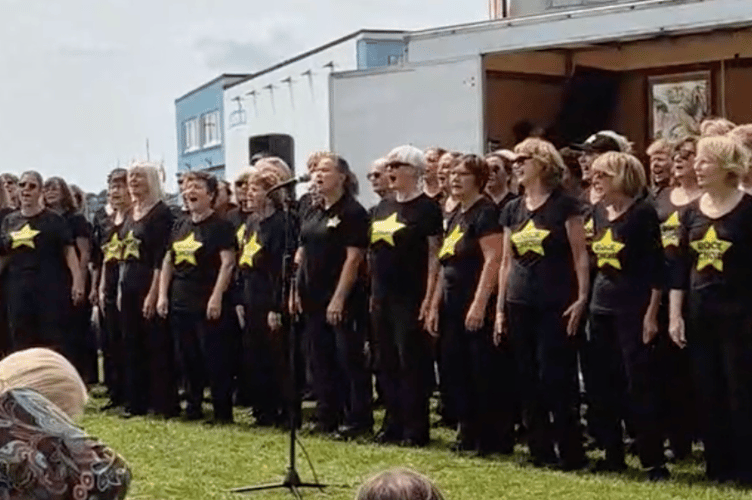 The popular Rock Choir performing at this year's Saltash Regatta