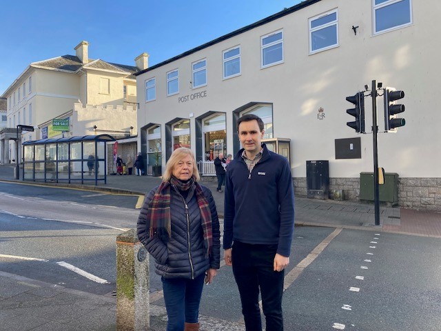 Liskeard councillors Jane Pascoe and Nick Craker lead a campaign urging the Post Office to recognise the essential role it plays in rural communities