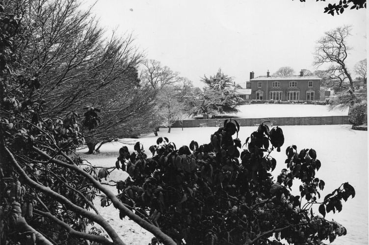Westbourne House in the snow in February 1973. Information supplied by Brian Oldham, Liskeard Museum volunteer and Bard of the Gorsedh Kernow 