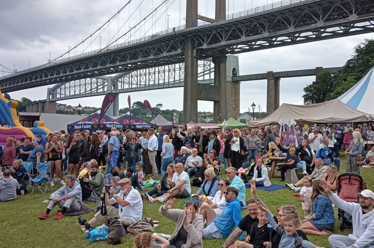 Crowds gather on Jubilee Green for the Saltash Regatta. Picture: Mike Pinches Media